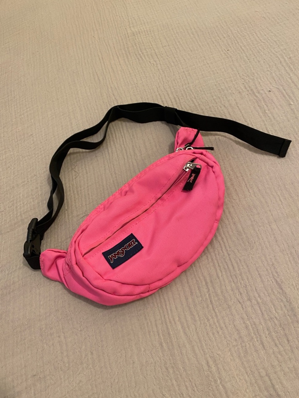 Jansport Hot Pink Waist Pack with Black Strap